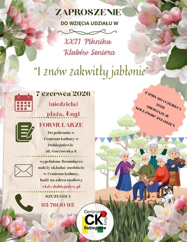 zaproszenie piknik klub seniora