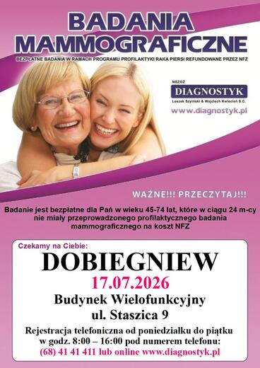 Bezpłatne badania mammograficzne