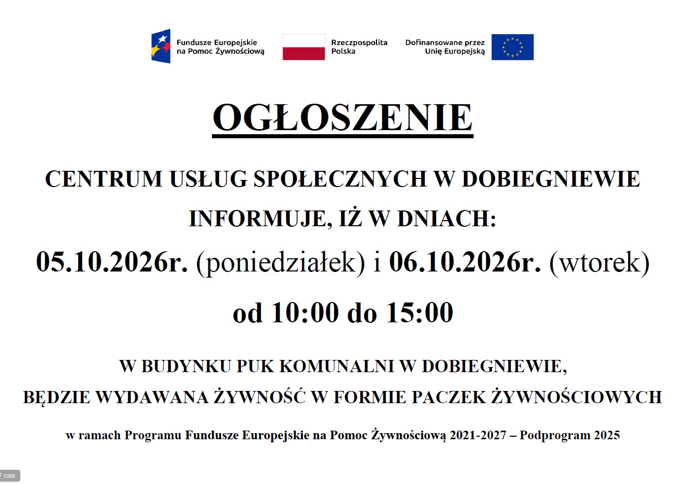 ogłoszenie PŻ