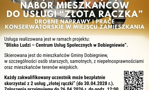 Zdjęcie do Startujemy z naborem! Skorzystaj z usługi &bdquo;Złota rączka&rdquo;
