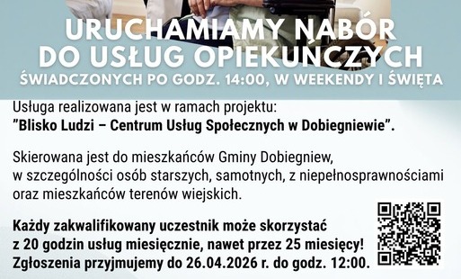 Zdjęcie do Startujemy z naborem! Skorzystaj z weekendowych usług opiekuńczych